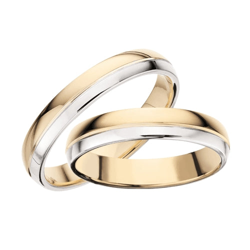 Glatte Scrouples vielsesringe i 8 eller 14 karat guld, 4 mm